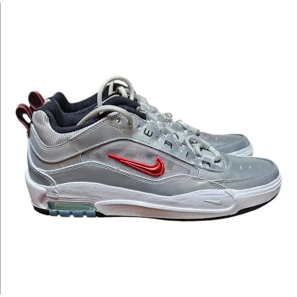 Nike SB Air Max Ishod Wair SB Silver Bullet Red Men's 10.5 Skate Shoes New
